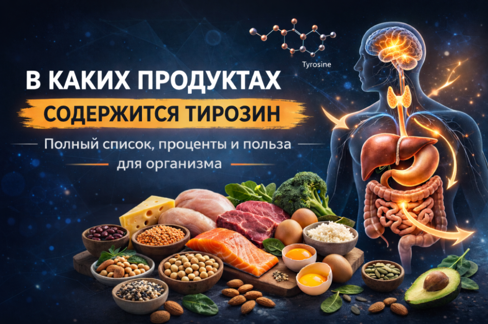 В каких продуктах содержится тирозин: таблица, проценты и научные данные